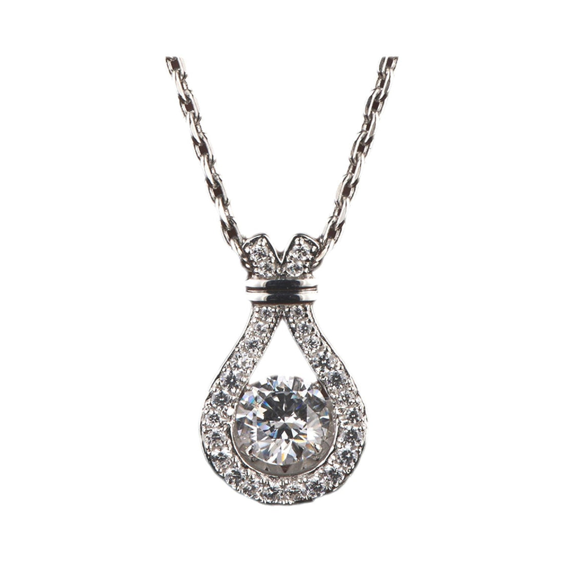 Sterling Silver & CZ Pendant Necklace