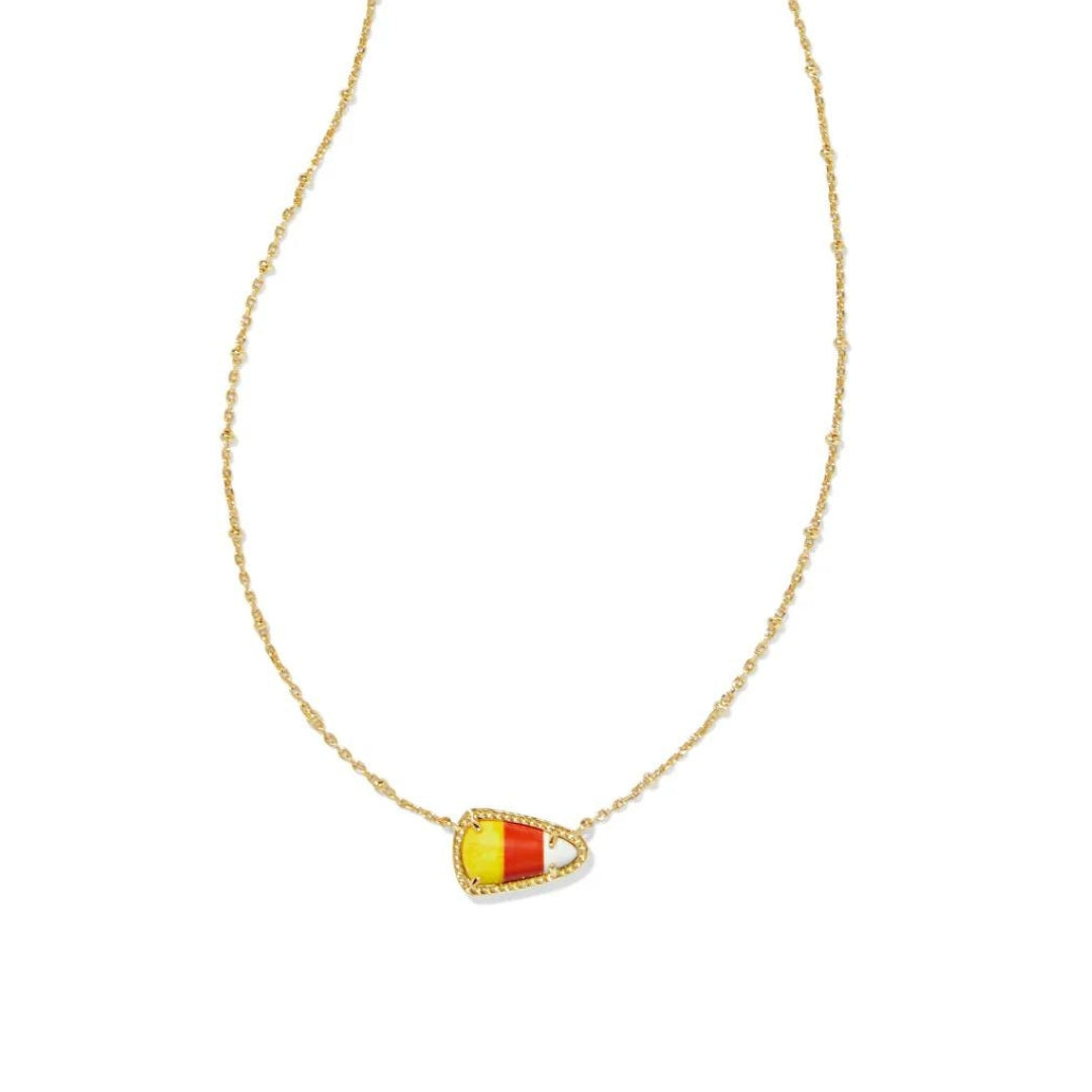 Yellow Gold Plated Candy Corn Magnesite Short Pendant Necklace by Kendra Scott