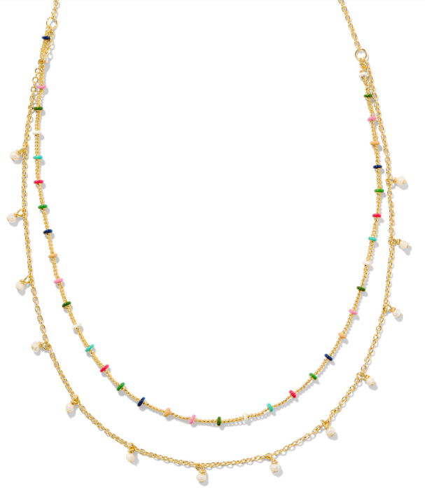 Eve Yellow Gold Plated Multi Mix Strand Necklace by Kendra Scott