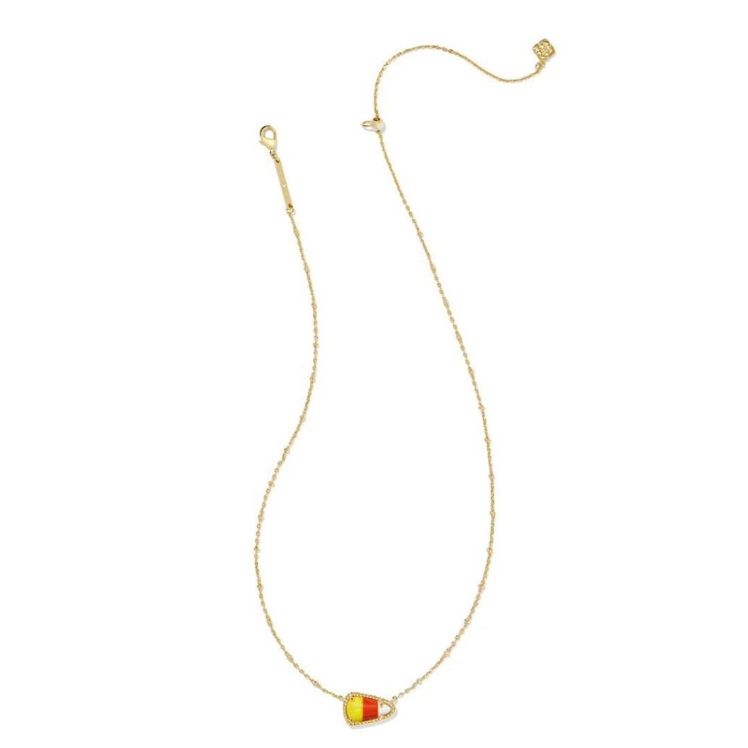 Yellow Gold Plated Candy Corn Magnesite Short Pendant Necklace by Kendra Scott