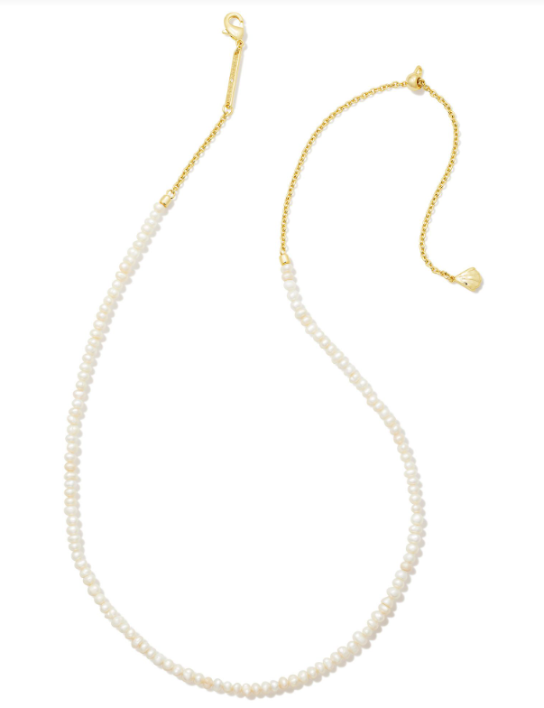 Lolo Gold White Pearl Strand Necklace by Kendra Scott