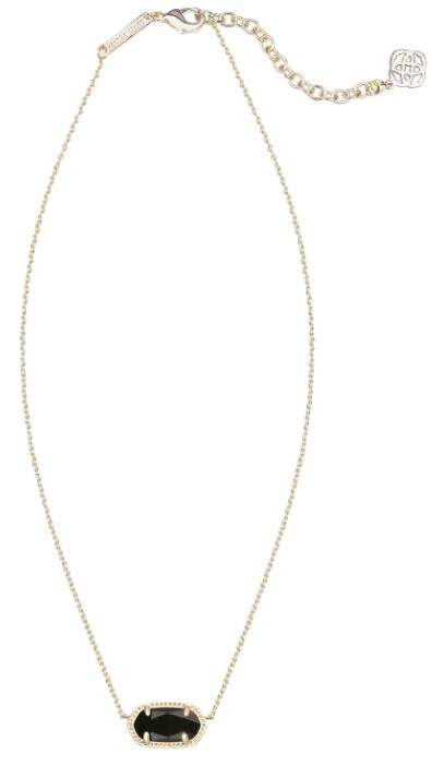 Elisa Gold Plated Necklace in Black by Kendra Scott