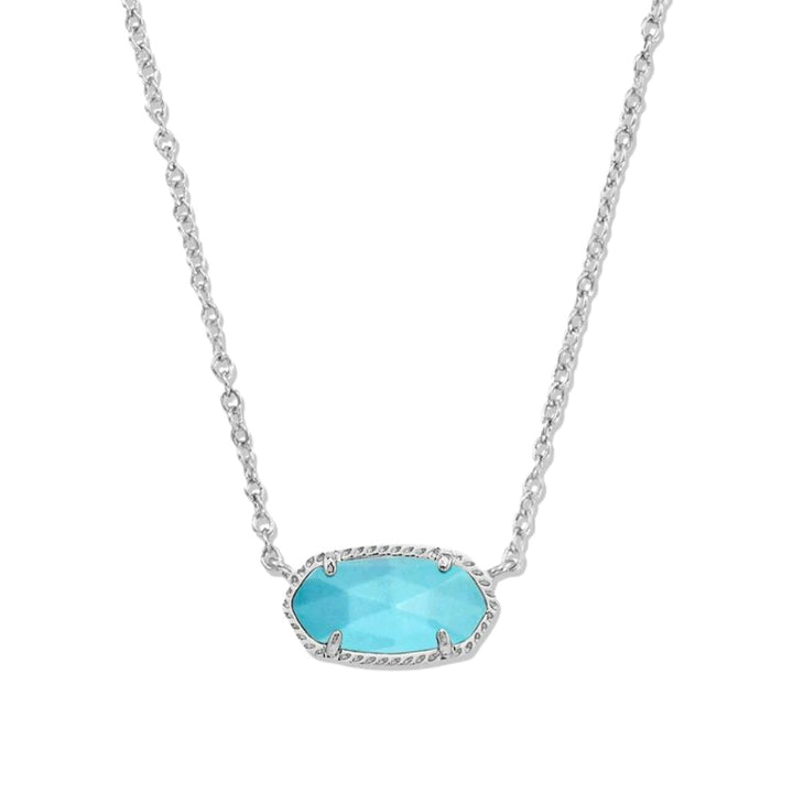 Kendra Scott Elisa Necklace Rhodium Turquoise