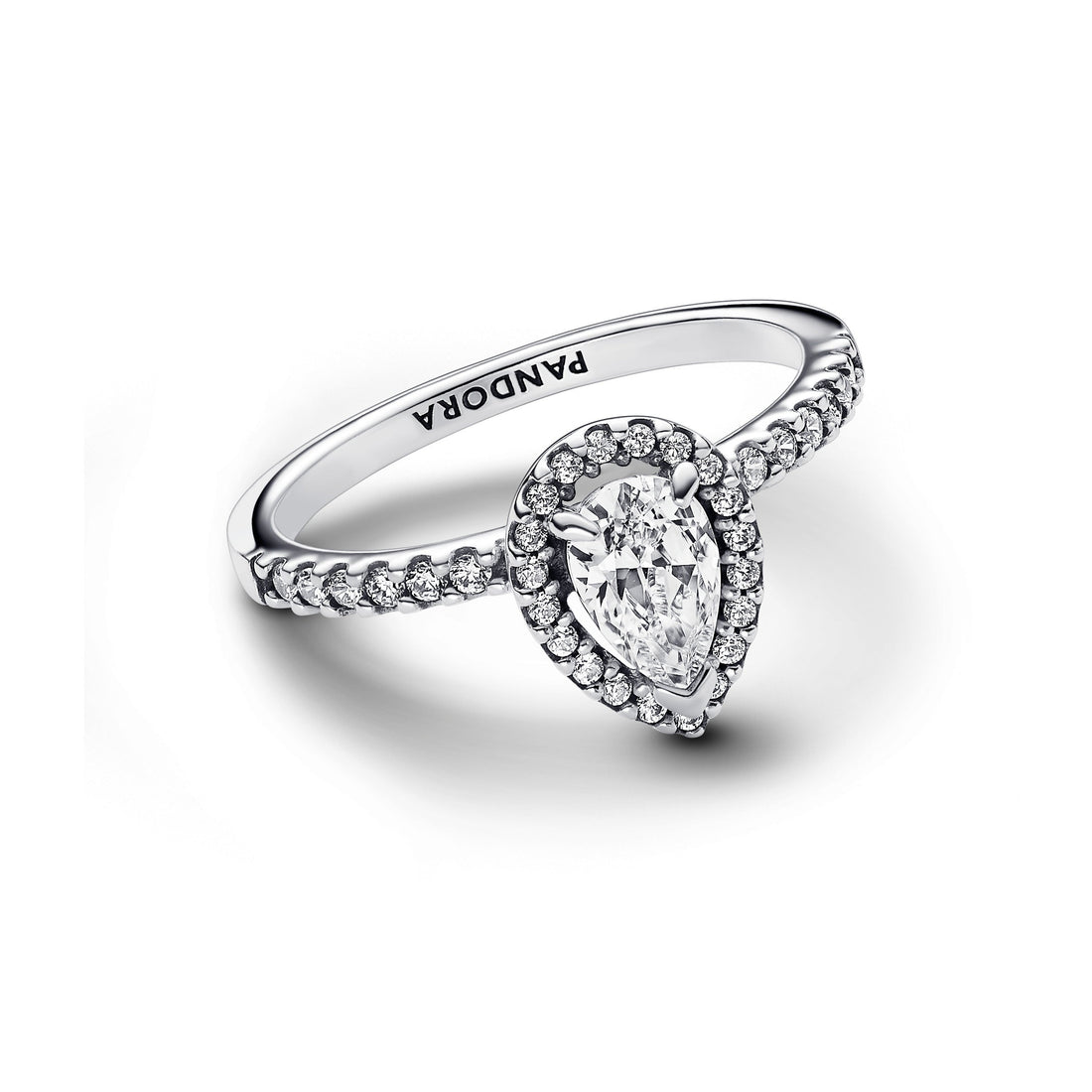 Pandora Sparkling Pear Halo Ring 192835C01